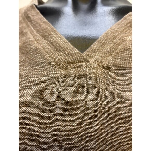 Linen Amber Linen Blouse Brown M - Picture 3 of 4